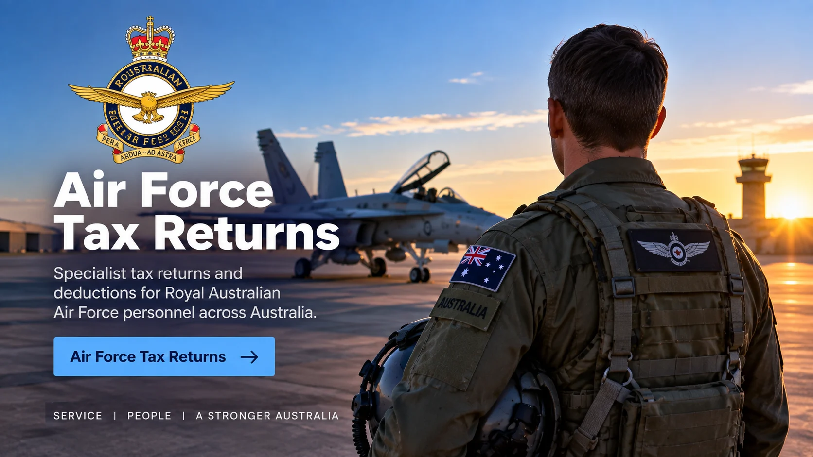 Air Force member near aircraft on an Australian base