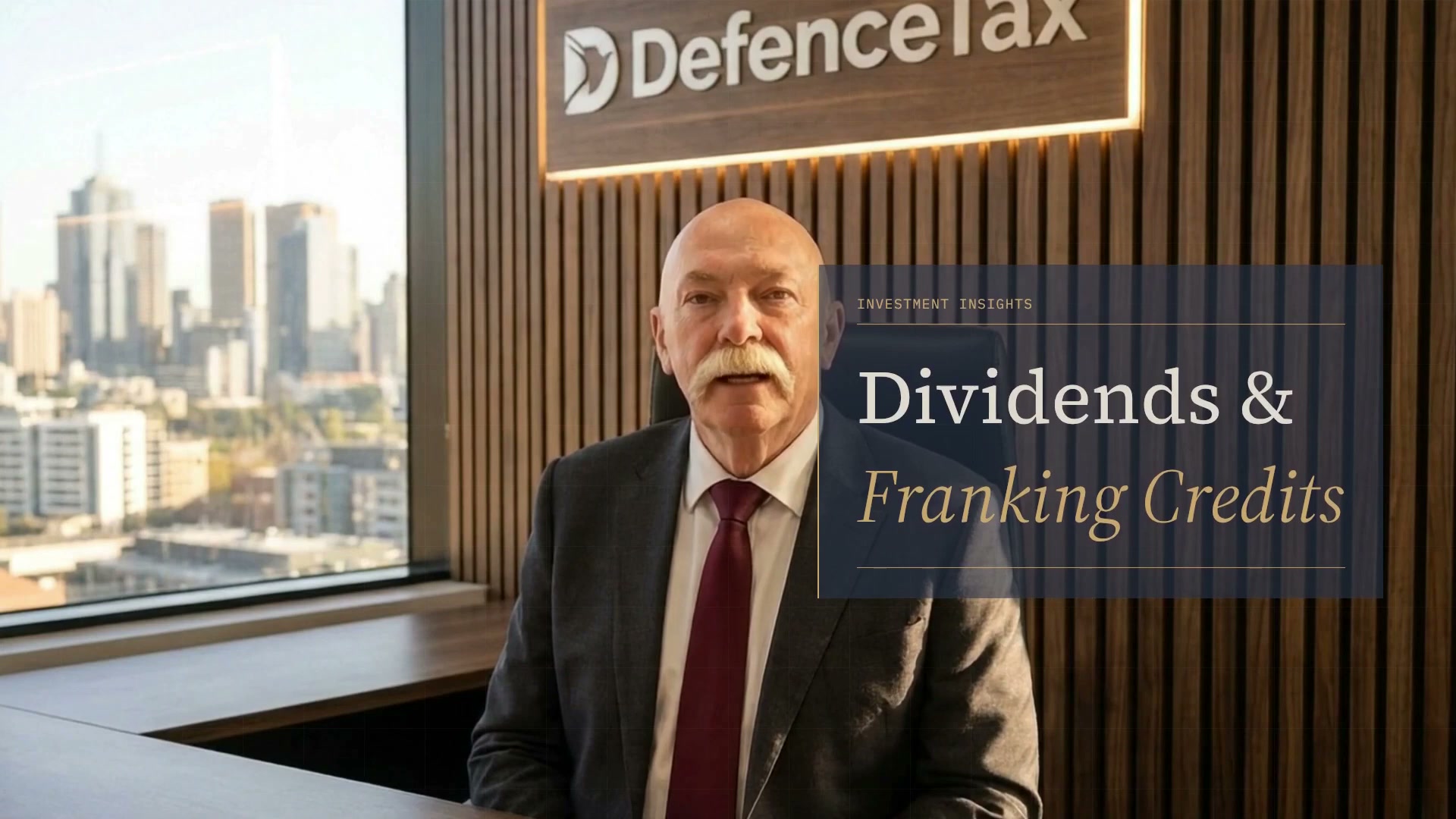 DefenceTax presenter explaining dividends and franking credits for ADF investors
