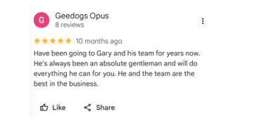 Google review from DefenceTax client